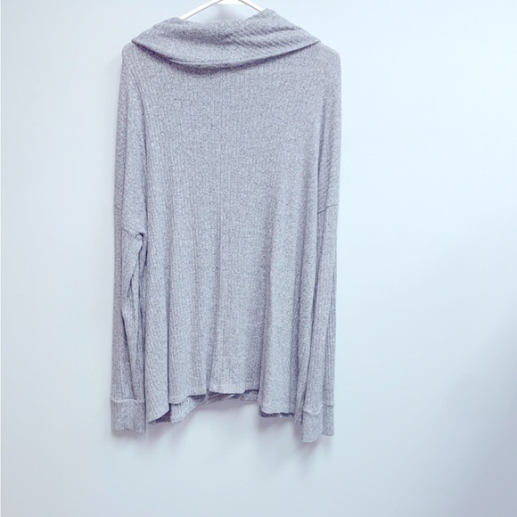 A Glow Light Gray Long Sleeve Nursing Blouse - Picture 3 of 4